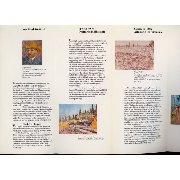 VINTAGE 1984 VAN GOGH IN ARLES EXHIBITION 12-PANEL EXHIBITION BROCHURE, ORIGINAL - Picture 4 of 5